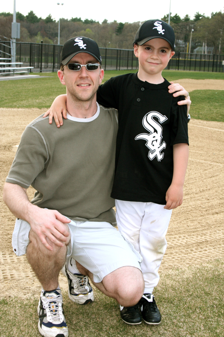 Coach Daddy & Zan at our first White Sox tee-ball game