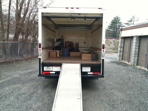 Almost-empty 16-foot box truck