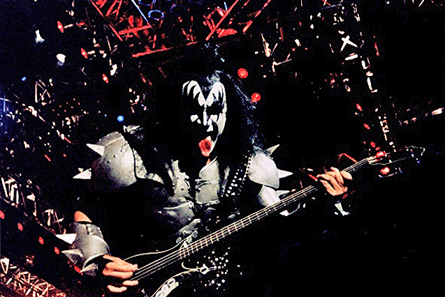 Gene Simmons sticking out tongue