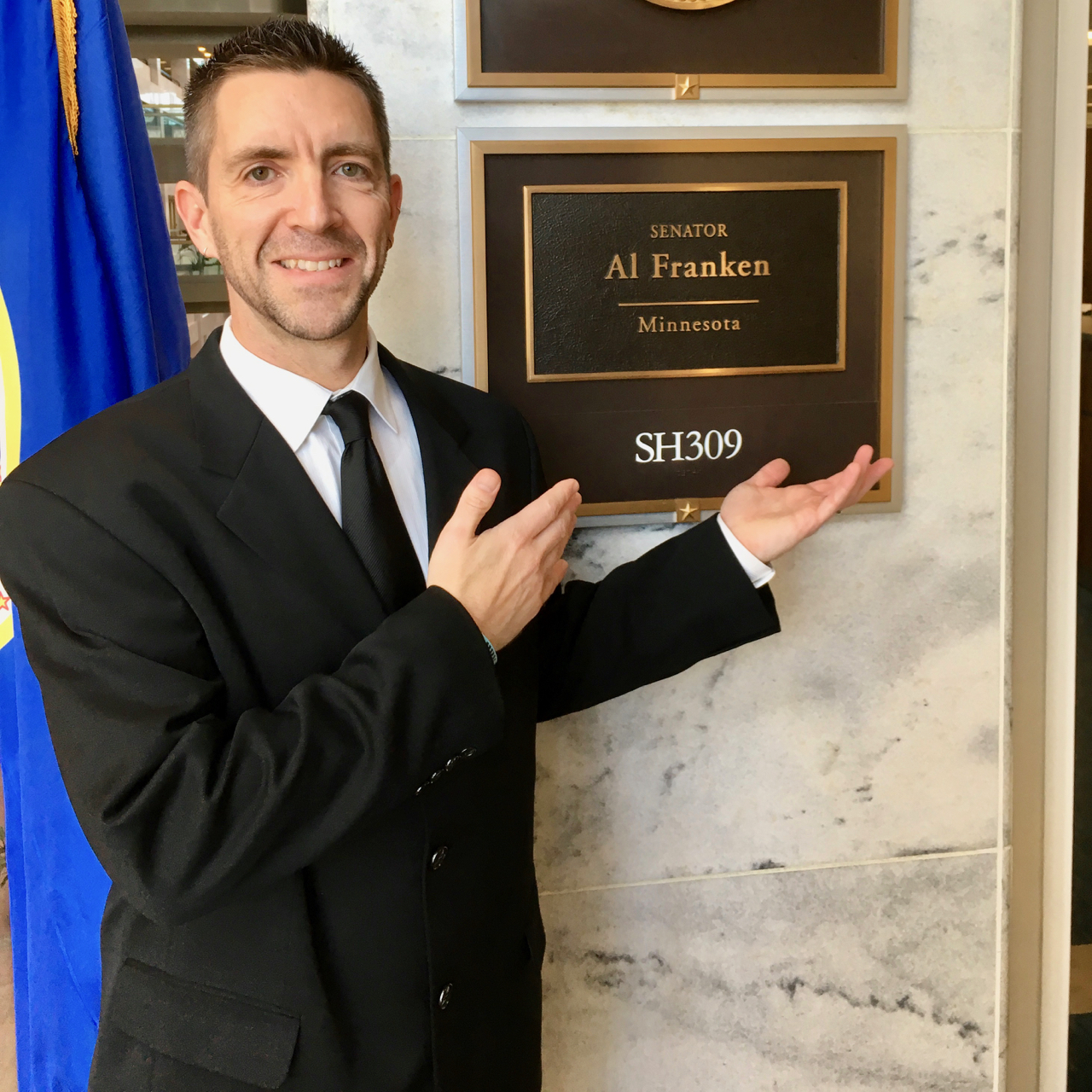 Jon Zal outside Al Franken's office