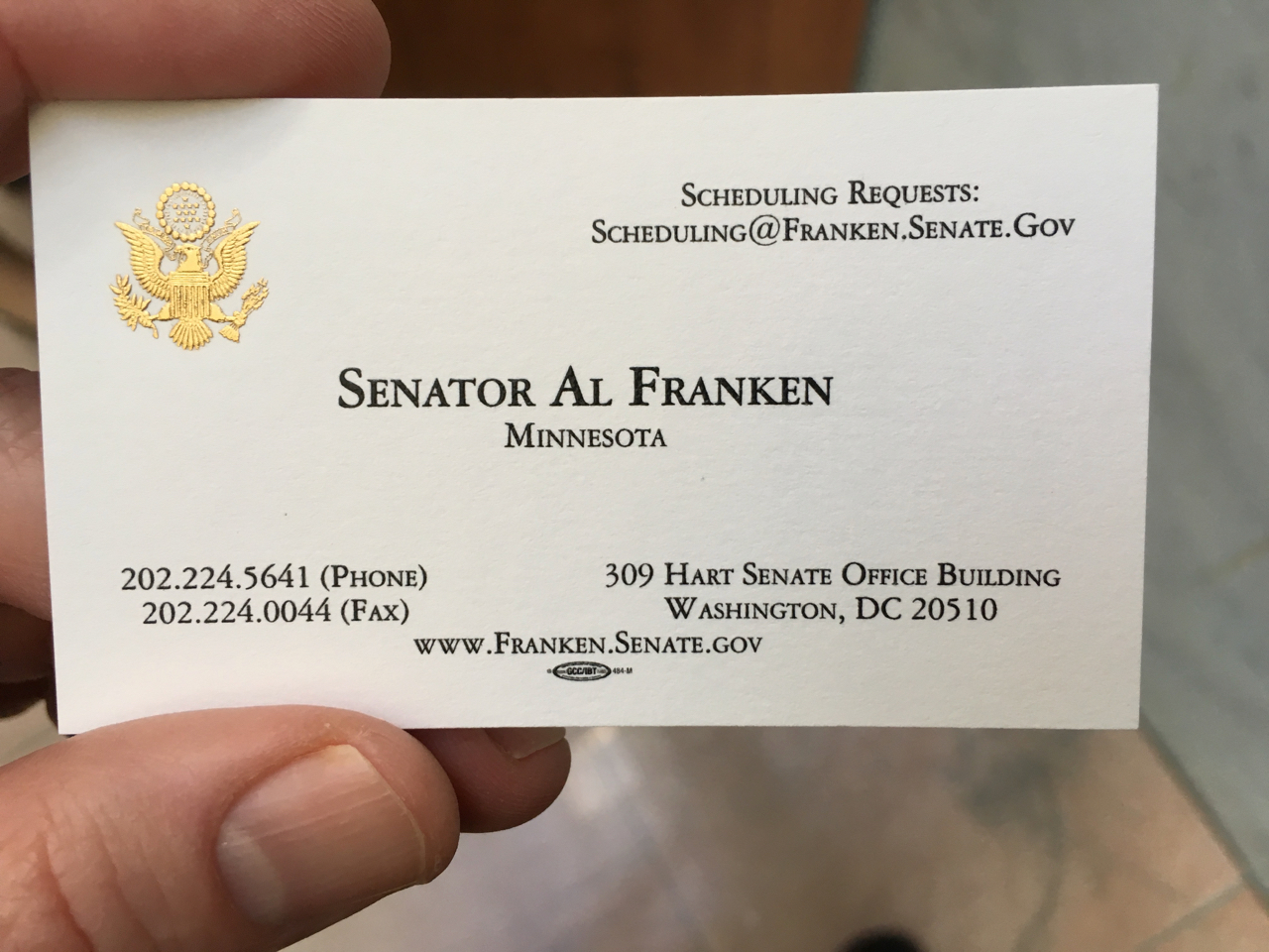 Al Franken's card